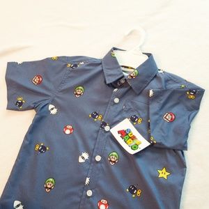 Super Mario Brothers Button Down Shirt 